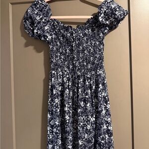 Francesca's Collections Navy Floral Off the shoulder dress - NWT